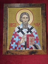 Handcrafted 8x10 St. Sava Byzantine Orthodox Icon picture
