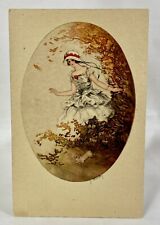 J.Hardy Artist Signed Postcard Art Nouveau Deco Watercolor Style Lady Curiosa picture