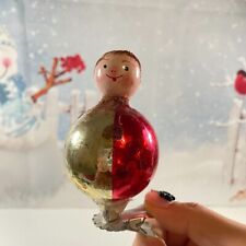 Vintage Blown Glass Christmas Ornament Figurine Little Kid Clip on picture