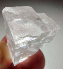 Clear cubic Halite crystal, Sodium Chloride (salt). Pakistan. 21 grams. Video. picture