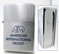 AIG American International Group Engraved ZIPPO 1976 Fired Rare picture
