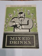 Vintage 1941 Mixed Drinks Menu Panther Room  Hotel Sherman / College Inn Chicago picture