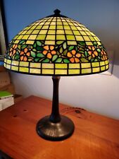 Handel Unique Leaded Slag Stained Glass Periwinkle Lamp - Duffner Tiffany Era picture