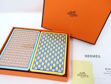 HERMES 2 Deck of Playing Cards Trump Game Authentic Small pattern H MINT Rare picture