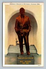 Oklahoma OK Claremore Will Rogers Memorial Building Statue Postcard UNPOSTED picture