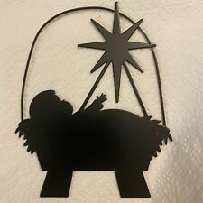 Black Metal Silhouette of Baby Jesus and Christmas Star $10=Free ship picture