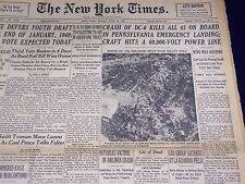 1948 JUNE 18 NEW YORK TIMES - DC-6 CRASH KILLS 43 IN PA - NT 3518 picture