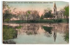 Memorial Hall Chapel State College Amherst MA Massachusetts Postcard- Damaged picture