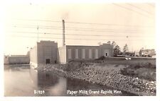 Grand Rapids Minnesota~Blandin Paper Mill~Name on Smokestack~1937 RPPC picture
