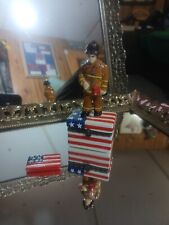 9/11 Porcelain Trinket Box Firefighter Box With Trinket Patriotic Memorial Box picture