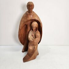 Vtg Mary Joseph & Baby Jesus Wooden Hand Carved 11.5