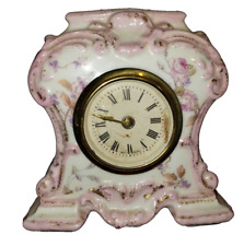 Vintage Germany Porcelain Desk Boudoir Clock Floral picture