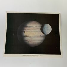 NASA Lithograph Artist's Concept of 4 of the Moons of Jupiter 1972 Outer Space picture