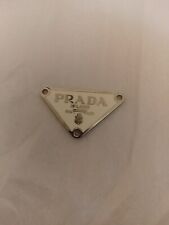 Prada Logo 38mm Triangle White with trim  Silver Button Pendant Zipperpull picture