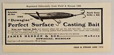 1970 Print Ad Dowagiac Fishing Lures Heddon Reprinted from 1902 Field n Stream picture