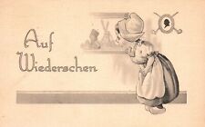 Vintage Postcard 1913 Auf Wiederschen Remembrance Child Looking At Older Picture picture