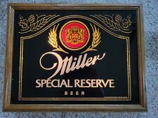 1983 Miller special reserve Light up Glass Wood Beer Sign 21.5 X 17 picture