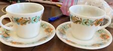 Carnaby Tempo J A J England Milk Glass Tea Cup And Saucer Set picture