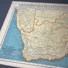1940's  South Africa Bechuanaland Basutoland atlas Map Vintage before end of WW2 picture