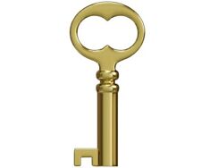 KY-18 Solid Small Hollow Barrel Skeleton Key Brass Plated picture