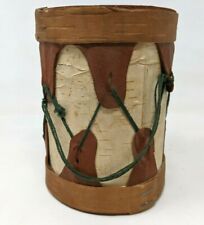 VTG Handmade Native American Indian Tom Tom Pow Wow Bark Souvenir Drum Toy KP21 picture