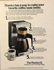 1974 Norelco 12 Coffee Maker VTG 1970s 70s PRINT AD Electric Drip Filter 5.5x7” picture