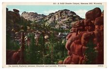 A Solid Granite Canyon Sherman Hill Wyoming WY Postcard Lincoln Hwy Linen Unused picture