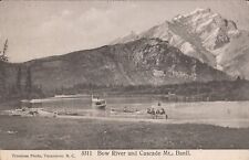 Banff, ALBERTA - Bow River & Cascade Mountains - 1909 - boating picture