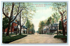 c1910 Main Street West from Walnut Street, Crawfordsville Indiana IN Postcard picture
