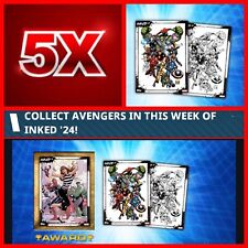 5 COLOR+5 B&W AVENGERS INKED ‘24 SERIES 2-TOPPS MARVEL COLLECT picture