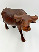 Vintage Solid Wood Water Buffalo Hand Carved Sculpture Large 13