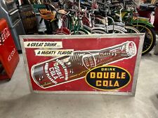 RARE 1947 Tin Double Cola Bottle Large Soda Sign 56