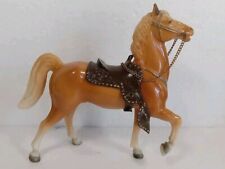 Beautiful VTG Toy Horse Plastic Real Chain  Unmarked Removable Saddle 8.5