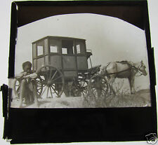Glass Magic lantern slide CHINESE OR JAPANESE STAGECOACH WITH BOY C1900 picture
