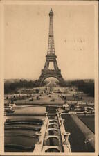 France 1936 Paris La Tour Eiffel Postcard 90c stamp Vintage Post Card picture