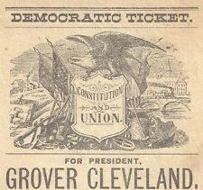 1884 New Hampshire Ballot ~ Grover CLEVELAND & HENDRICKS Nice Graphics picture