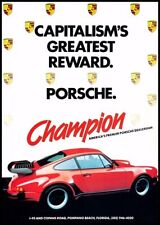 1988 Porsche 911 Turbo Champion Original Advertisement Print Car Art Ad J46 picture