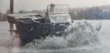 B&W PHOTO A VIEW OF OLD FORD CONVERTIBLE CAR DRIVING THROUGH WATER.Very cool ^.^ picture