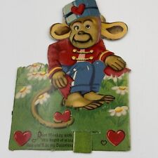 Vintage Valentine’s Day Germany 1920s Movable Mechanical MONKEY picture
