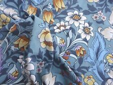 Vintage Cotton Interiors Fabric Blue William Morris Style Design 40
