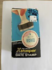 Pre-Inked X Stamper Date Stamp Kit Vintage Office Supplies 1990’s Original Box picture