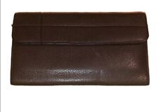 Gorgeous Dark Brown Leather Buxton Checkbook Long Wallet W/ Snap Coin Purse ￼ picture