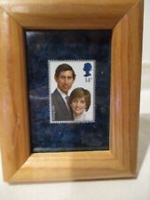 1981 British Stamp of Charles & Diana's Wedding in a Wooden Frame dated July 29 picture