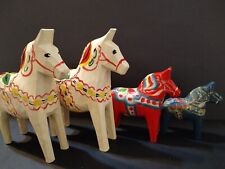 Swedish Dala wooden horses,4 pieces.Vintage. picture