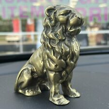 Brass Lion Coin Piggy Bank Cast Vintage **RARE** picture