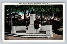 Syracuse NY-New York, White Memorial Monument, Fayette Park Vintage Postcard picture