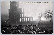 Postcard Salem MA Church at Great Fire June 25 1914 picture