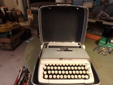 1P-vintage Smith -Corona GALAXIE white  portable typewriter. parts or repair picture