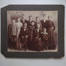 Large Victorian Family Portrait, Antique Cabinet Card 1880's picture