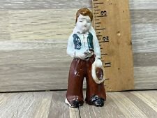 Vintage Young Cowboy Porcelain Figurine in Western Attire, Occupied Japan. picture